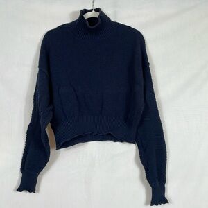 Free People Hailee Sweater Size M Navy Blue EUC